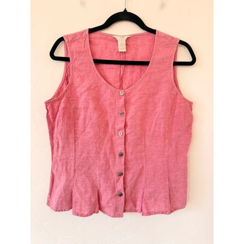 J.jill Button-up Linen Blouse Size M